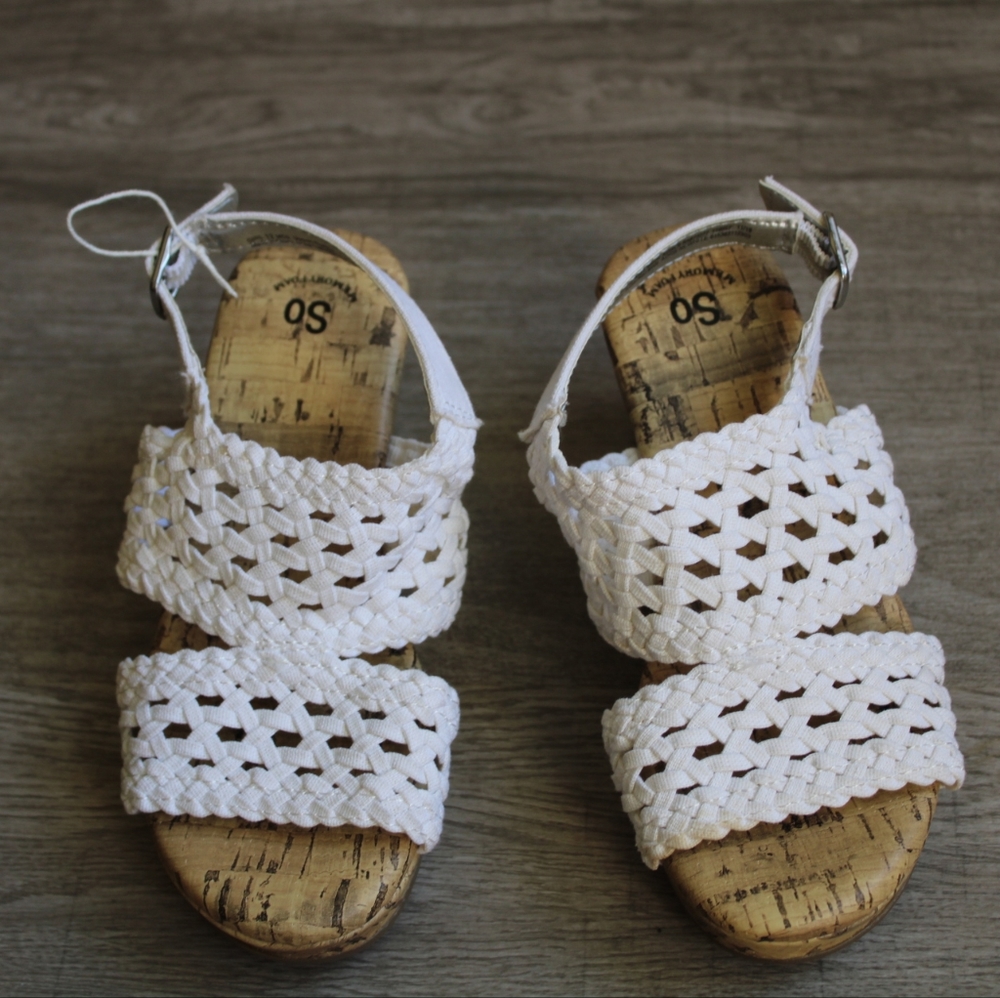 So, Girls white sandal, size 12